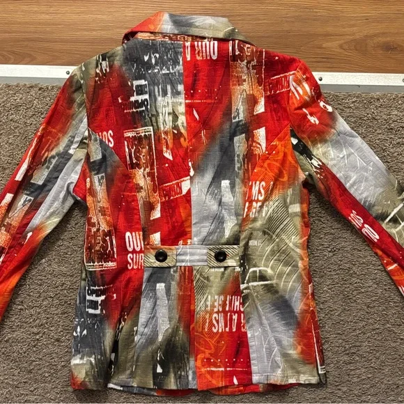 Gabrilla Molinari NWOT Women's 6 Multicolor Blazer Button Up Sleeves Never Worn - Picture 12 of 12